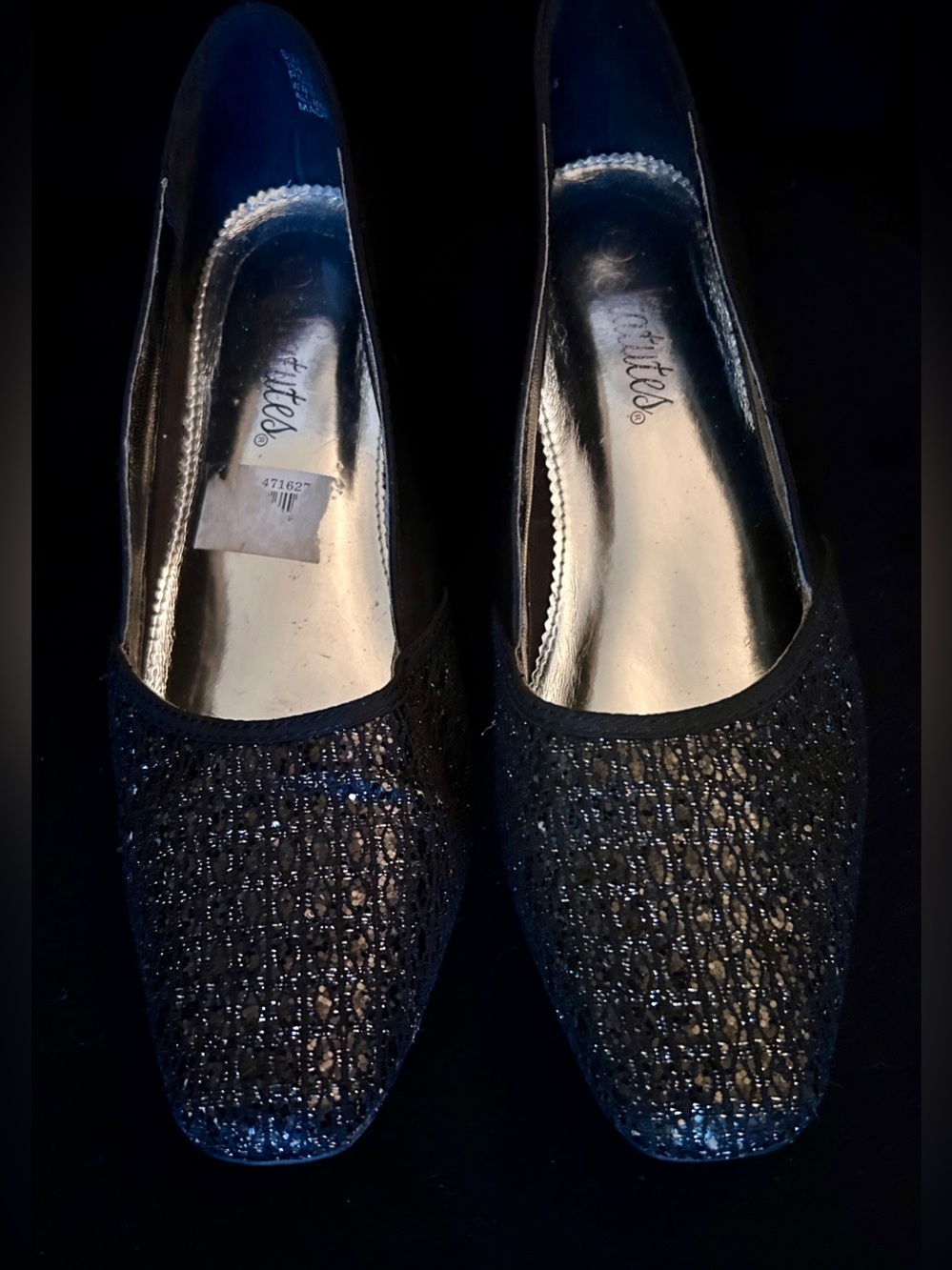 Black Glitter Women's Heels